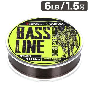 【現品限り】 リアルメソッド バスライン ナイロン 6LB モスグリーン REAL METHOD【ゆうパケット】