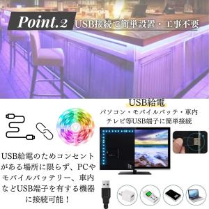 LEDテープライト 車 usb 配線 電球色 ...の詳細画像3