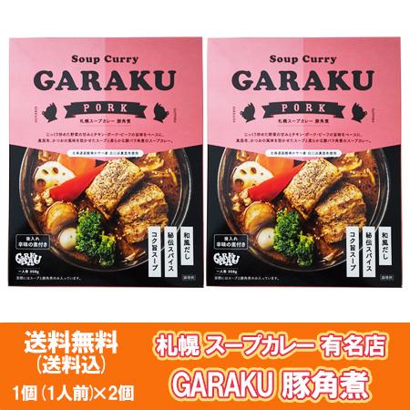 札幌スープカレー 送料無料 ガラク カレー ポークスープカレー GARAKU 豚角煮 スープカレー ...