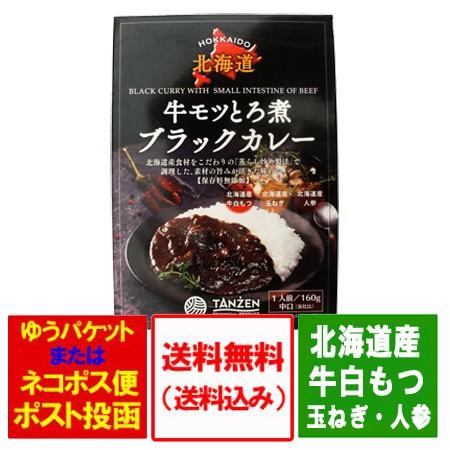 牛もつカレー 送料無料 レトルト カレー 牛もつ とろ煮 ブラックカレー レトルト 中口 1個 レト...