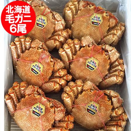 北海道産 毛ガニ 送料無料 北海道 浜ゆで 毛がに ボイル 北海道産 毛蟹 6尾入 1ケース 4kg...