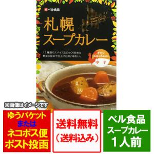 スープカレー 送料無料 札幌スープカレー ベル食品 札幌 スープカレー レトルト 中辛 チキン カレー 1人前 チキン スープカレー｜北海道 ポイント本舗