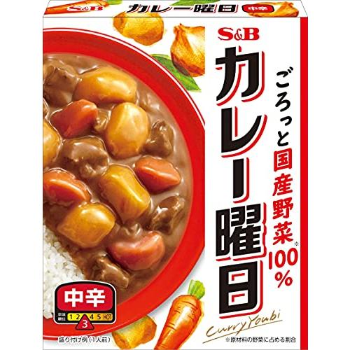 S&amp;B カレー曜日 中辛 230g×5個