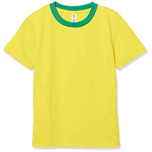 [グリマー] 半袖 4.4oz ドライ Tシャツ [UV カット] イエロー×グリーン 3L