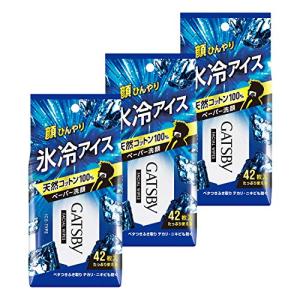 GATSBY(ギャツビー) フェイシャルペーパー アイスタイプ メンズ 洗顔シート 徳用 セット 42枚×3個｜pointpop