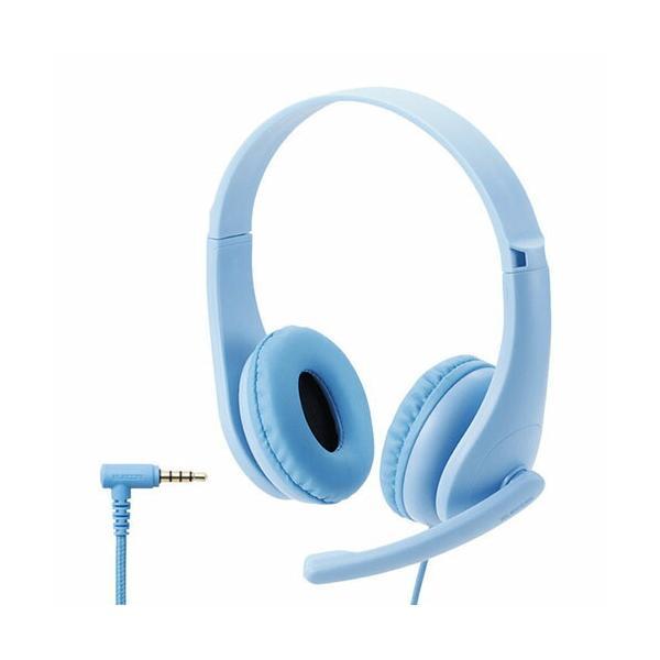 エレコム HS-KD01TLBU 子ども 専用 ヘッドセット 有線 4極 ミニプラグ 両耳 マイクア...