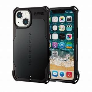 エレコム ELECOM iPhone13 mini ケース カバー 耐衝撃 ZEROSHOCK ゼロショック MAGKEEP ストラップホール付 ブラック PM-A21AZEROMBK