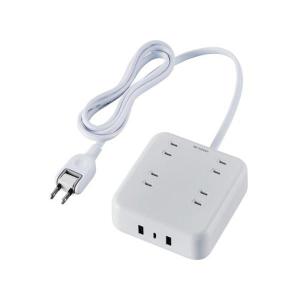 エレコム ECT-25415WH USBタップ 32W デスクトップ型 Cx1 Ax2 ACx4 ケーブル長 1.5m USB
