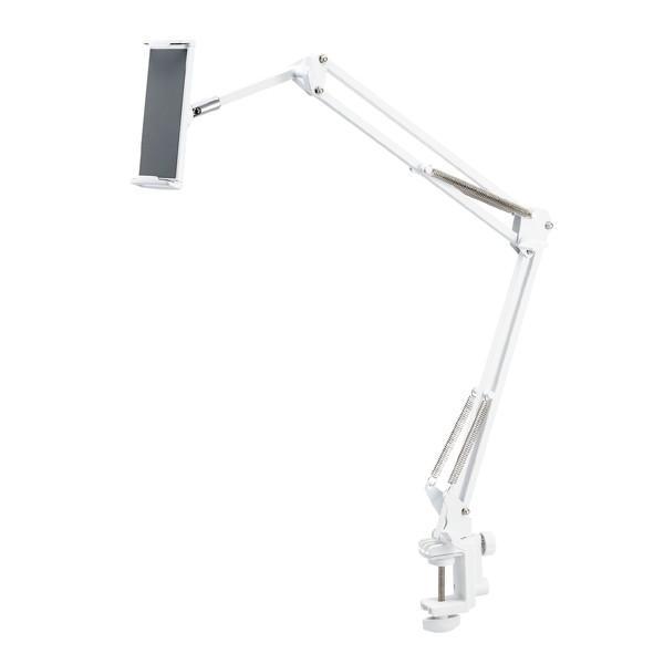 エレコム TB-DSZARMBEDWH タブレット スマホスタンド アーム 長さ86cm フレキシブ...