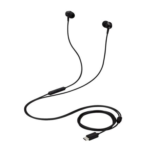 エレコム EHP-DF11CMBK 有線 イヤホン USB Type-C マイク付 音量調節 可能 ...