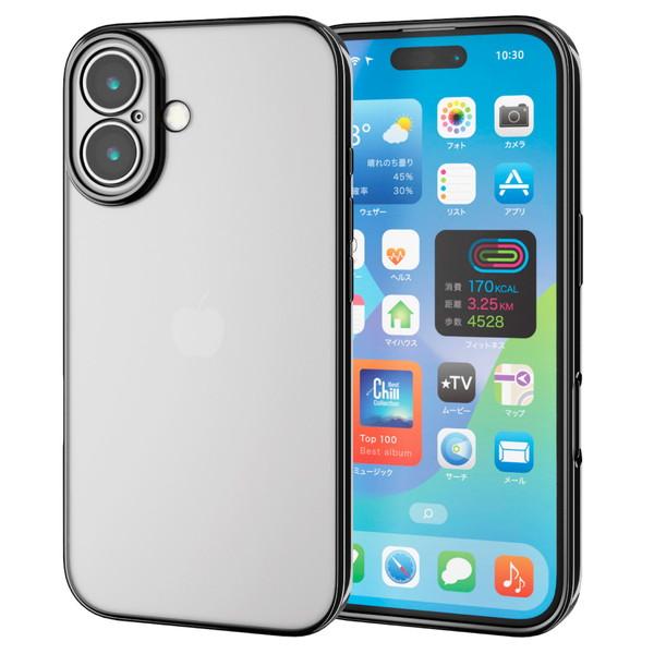 エレコム PM-A24BUCTMKBK iPhone 16 Plus ケース ソフト カバー カメラ...