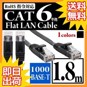 LANケーブル ランケーブル フラット 1.8m CAT6準拠 1年保証 ストレート ツメ折れ防止カバー フラットLANケーブル スーパーフラット