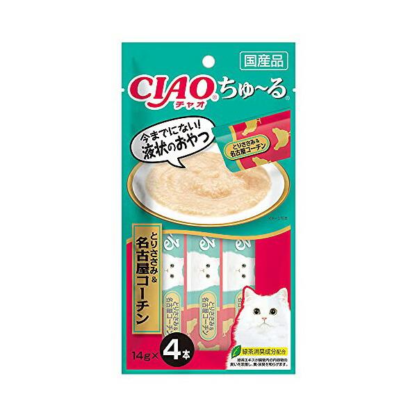 (3個セット) いなば チャオ ちゅ るちゅ る とりささみ＆名古屋コーチン 14g×4本 ペースト...