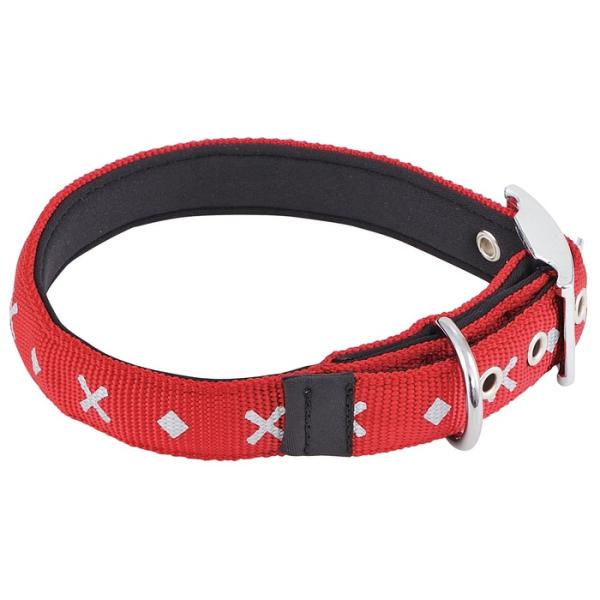 ペティオ BASIC PLUS ダイヤクロス 首輪 中型犬用 レッド ソフト布地 Petio 犬用首...