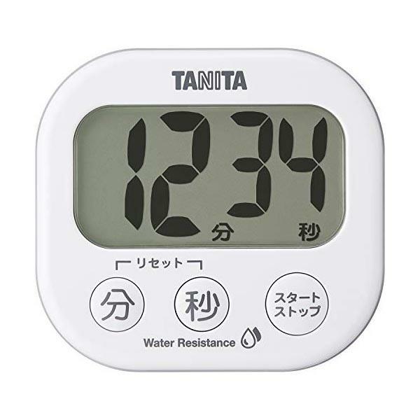 タニタ キッチンタイマー 洗える でか見えタイマー ホワイト TD426WH 8.4×7.8×2.2...