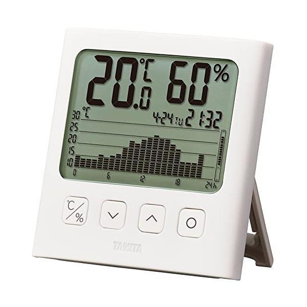 【2個セット】タニタ 温湿度計 時計 カレンダー 温度 湿度 デジタル グラフ付 ホワイト TT-5...