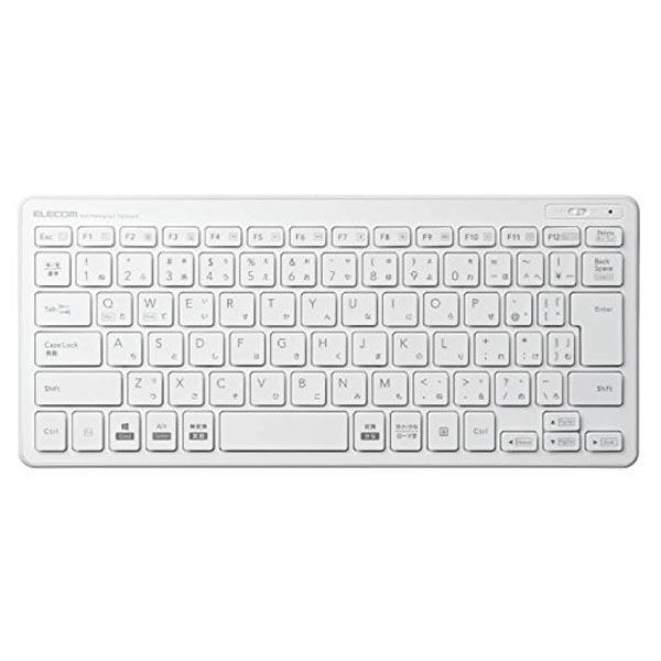 エレコム TK-FDP098TWH ワイヤレス ミニ キーボード 超薄型 無線 2.4GHz ホワイ...