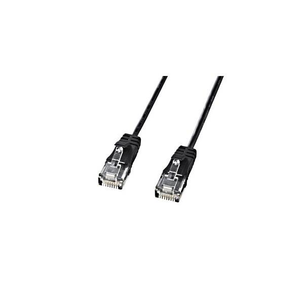 【 送料無料 】 サンワサプライ カテゴリ6準拠極細LANケーブル (ブラック 2m) KB-SL6...