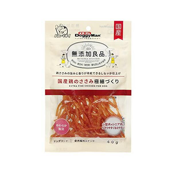(3個セット) ドギーマン 無添加良品 国産鶏のささみ極細づくり 40g おやつ 全犬種 生後2ヶ月...