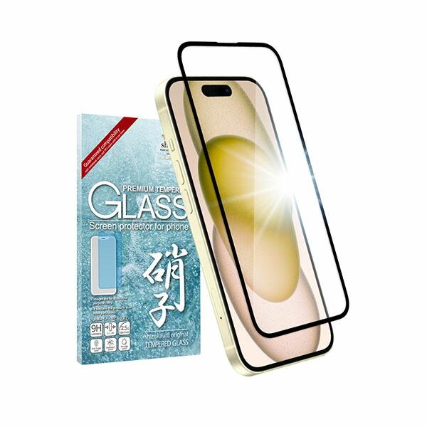 shizukawill iPhone15 Plus フルカバー ガラスフィルム APIP15MGLB...