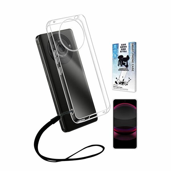 shizukawill AQUOS R8 Pro ストラップホール付 TPU クリアケース SHAQ...