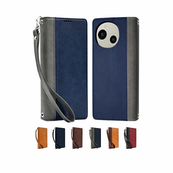 shizukawill AQUOS R9 SH-51E 手帳型 ケース カバー 本革調 レザーケース...