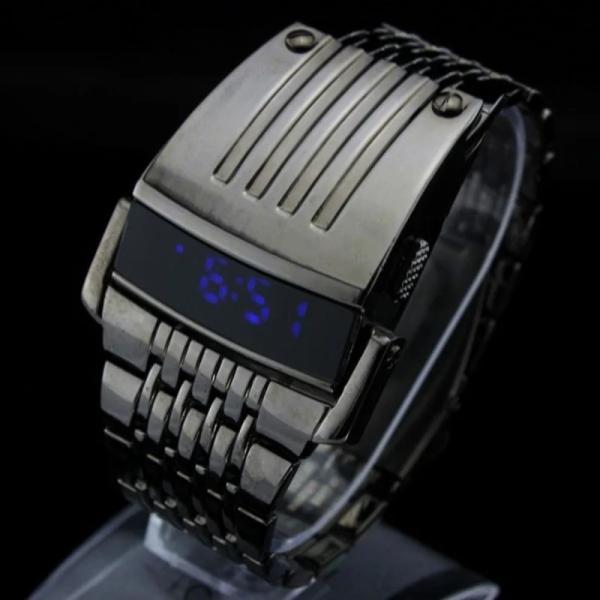エレクトロニック 2017 新メンズデジタルビッグ腕時計アイアンマンスタイル LED ディスプレイ
