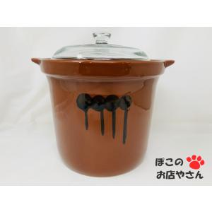 日本製 陶器製 漬物容器 常滑焼 久松窯 かめ 切立 ガラス蓋付 9.0L (5