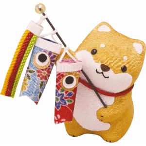 鯉のぼりと三毛猫 室内卓上用 ちりめん 端午の節句 高さ24.5cmの卓上