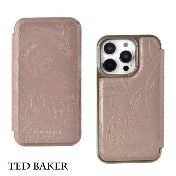 iphoneケース 各種【テッドベイカー TED BAKER】ミラー付き 鏡 花柄 フラワー エンボ...