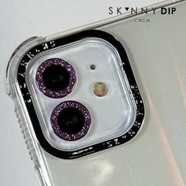 レンズカバー カメラ iphoneケース【スキニーディップ SKINNY DIP】パープル グリッタ...