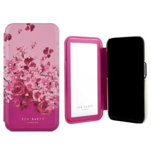 【Ted baker/テッドベイカー】ロングコート　スプリング　花柄　フレア iphoneケース 手帳型 ミラー付き 鏡【テッドベイカー TED BAKER