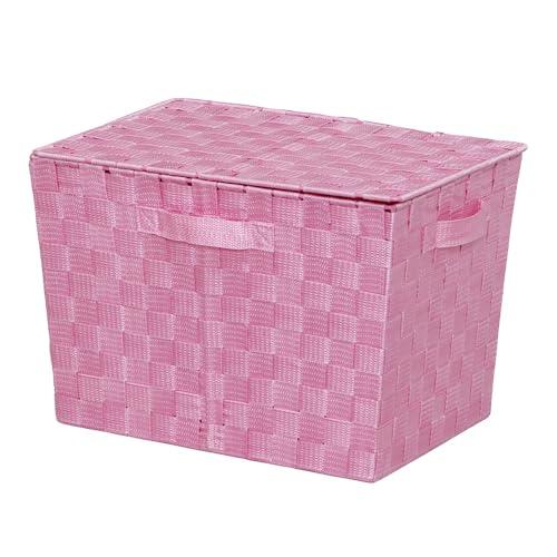 アイリスオーヤマ カラーバスケット フタ付 ピンク 幅38×奥行26×高さ26cm CBK-38DT