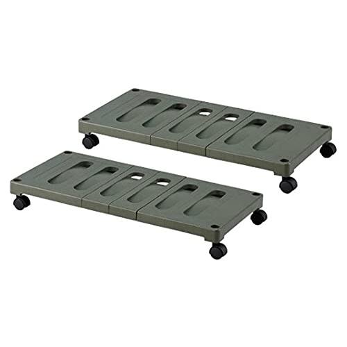 Belca 日本製 収納棚 押入れ収納キャリー 2台入り 幅37×奥行78×高さ10cm エコグリー...