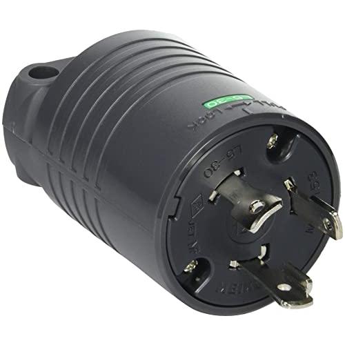 明工社 接地2P 30A 引掛プラグ 30A 125V (黒) (L5-30P 準拠) MH7153...