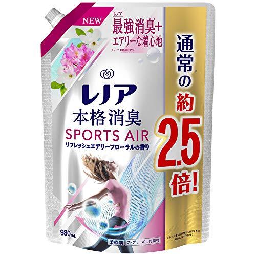 レノア 本格消臭 柔軟剤 スポーツエアー リフレッシュエアリーフローラル 詰め替え 約2.5倍(98...