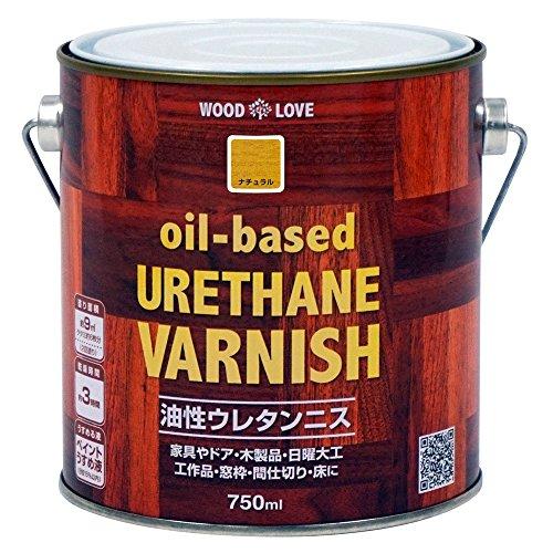 ニッペ(Nippe) ペンキ 塗料 WOODLOVE 油性ウレタンニス ナチュラル 750ML 油性...