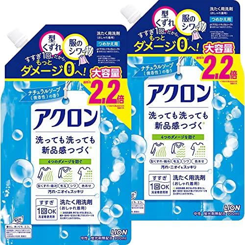 アクロン 【まとめ買い 大容量】 おしゃれぎ用洗剤 ナチュラルソープの香り(微香) 洗濯洗剤 液体 ...