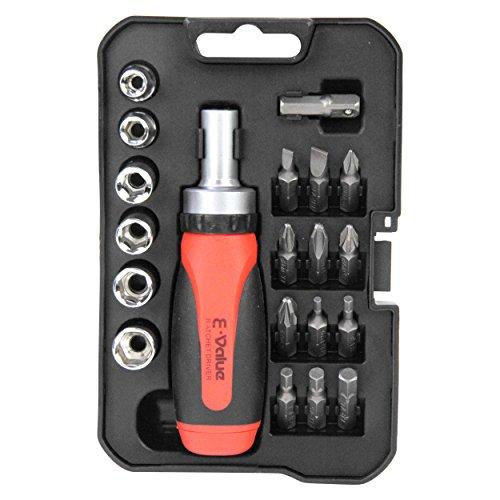 イーバリュー(E-Value) ラチェットドライバーセット ポジネジ対応 20個セット ERD-11...