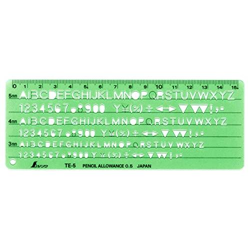 シンワ測定(Shinwa Sokutei) テンプレート 英数字記号定規 TE-5 66013 グリ...
