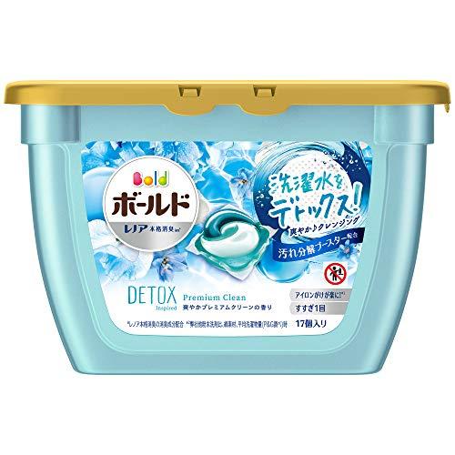 ボールド 洗濯洗剤 ジェルボール 洗濯水をデトックス 爽やかプレミアムクリーン 本体 17個 柔軟剤...