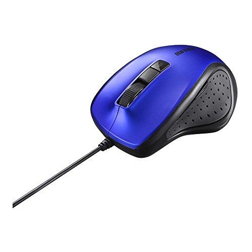 バッファロー BUFFALO 有線 BlueLED 静音 5ボタンマウス ブルー BSMBU308B...