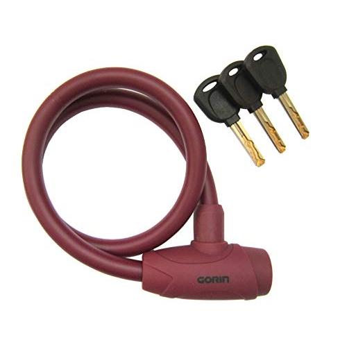 ゴリン(GORIN) ワイヤー錠 G227W φ12×600mm 紅(BN)