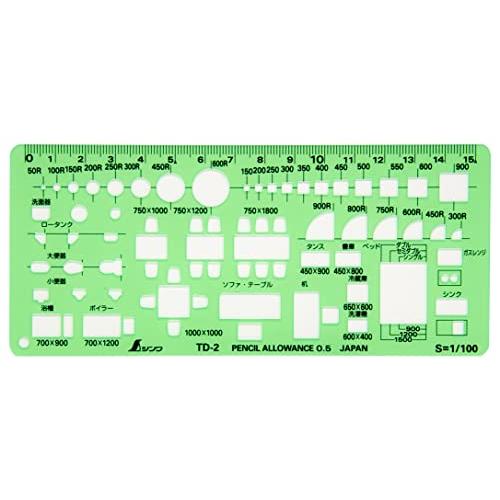 シンワ測定(Shinwa Sokutei) テンプレート 家具定規 66008