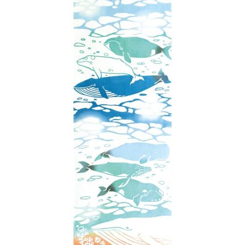 Miyamoto-Towel kenema 手拭い 注染手ぬぐい 『生き物』 クジラ 36×90cm