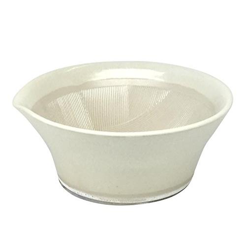 元重製陶所 石見焼 離乳食にも使える カラー すり鉢 すりばち 白色 テーブルを傷つけない シリコン...