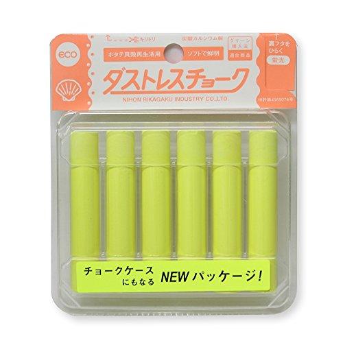 日本理化学 ダストレス蛍光チョーク 黄 6本 DCK-6-Y