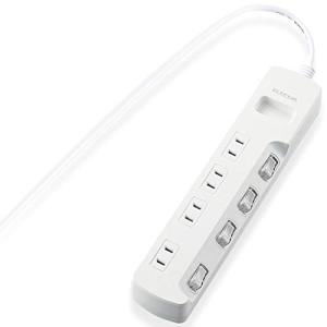 エレコム 電源タップ 個別スイッチ 省エネ スイングプラグ 4個口 1m ホワイト T-E5A-2410WH