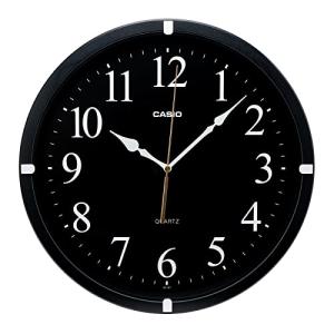CASIO(カシオ) 掛け時計 壁掛け時計 ブラック 黒 アナログ インテリアクロック ステップ秒針 IQ-97-1JF