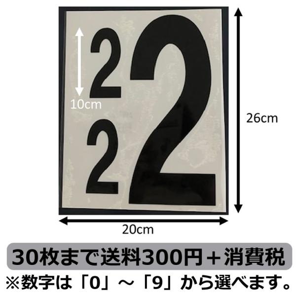 背番号3点セット黒25cm アイロン転写用カット済みラバーシート